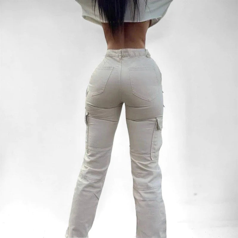 LILA CARGO JEANS™ - HIGH WAIST CURVED